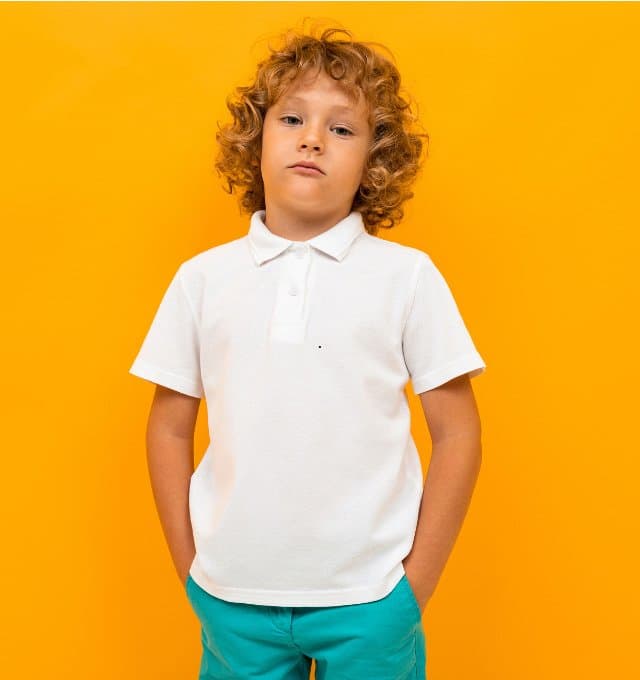 Tricou cu guler unisex – pentru copii