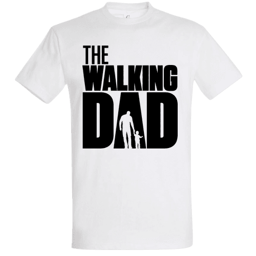 Tricou The Walking Dad – Design Alb pentru Tricou Negru
